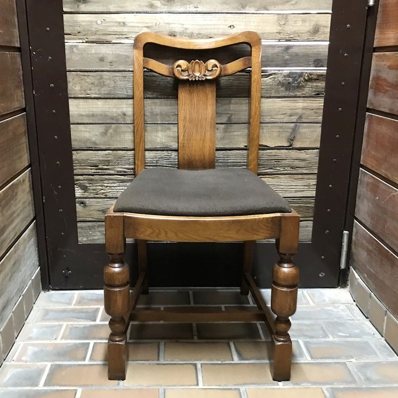 福岡 英国調 木製 ダイニングチェア 椅子 イス アンティーク調 クラシック 座面ブラック 黒 RR 0612 8