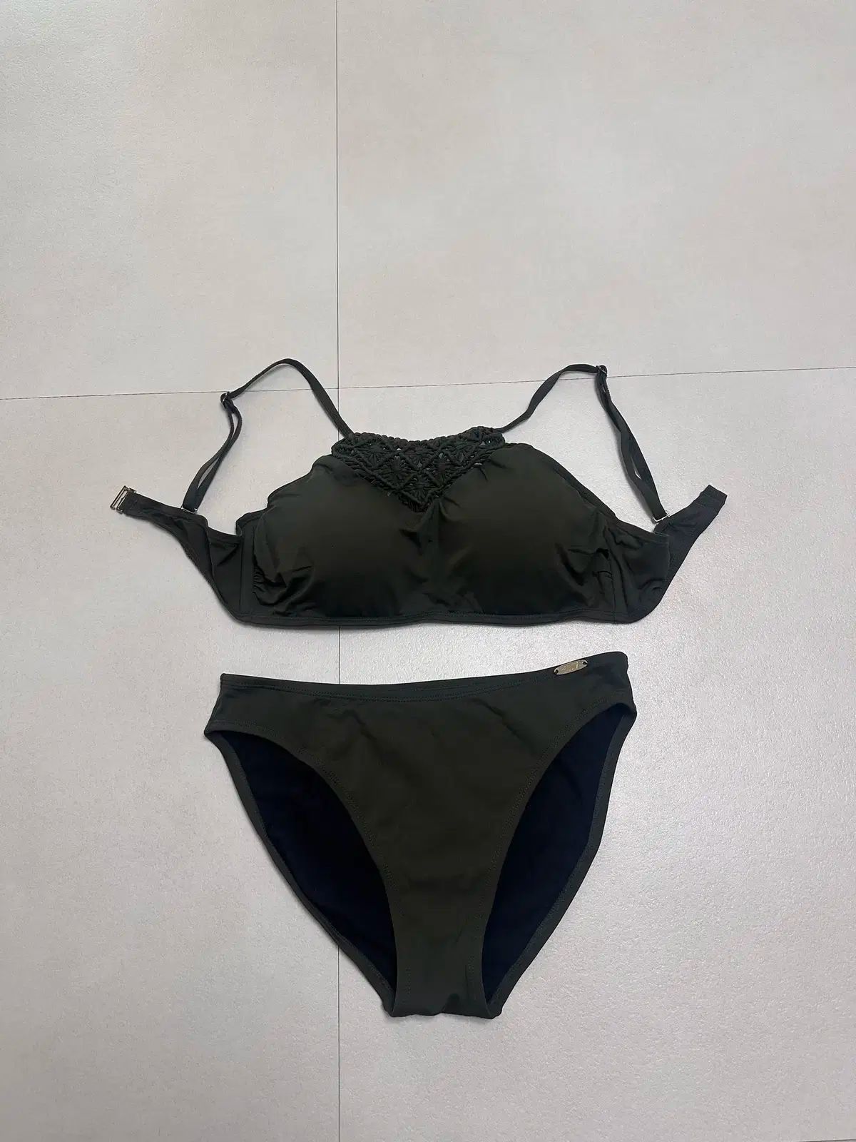 レノマ マクラメ LINE 水着 ビキニ セット カーキ