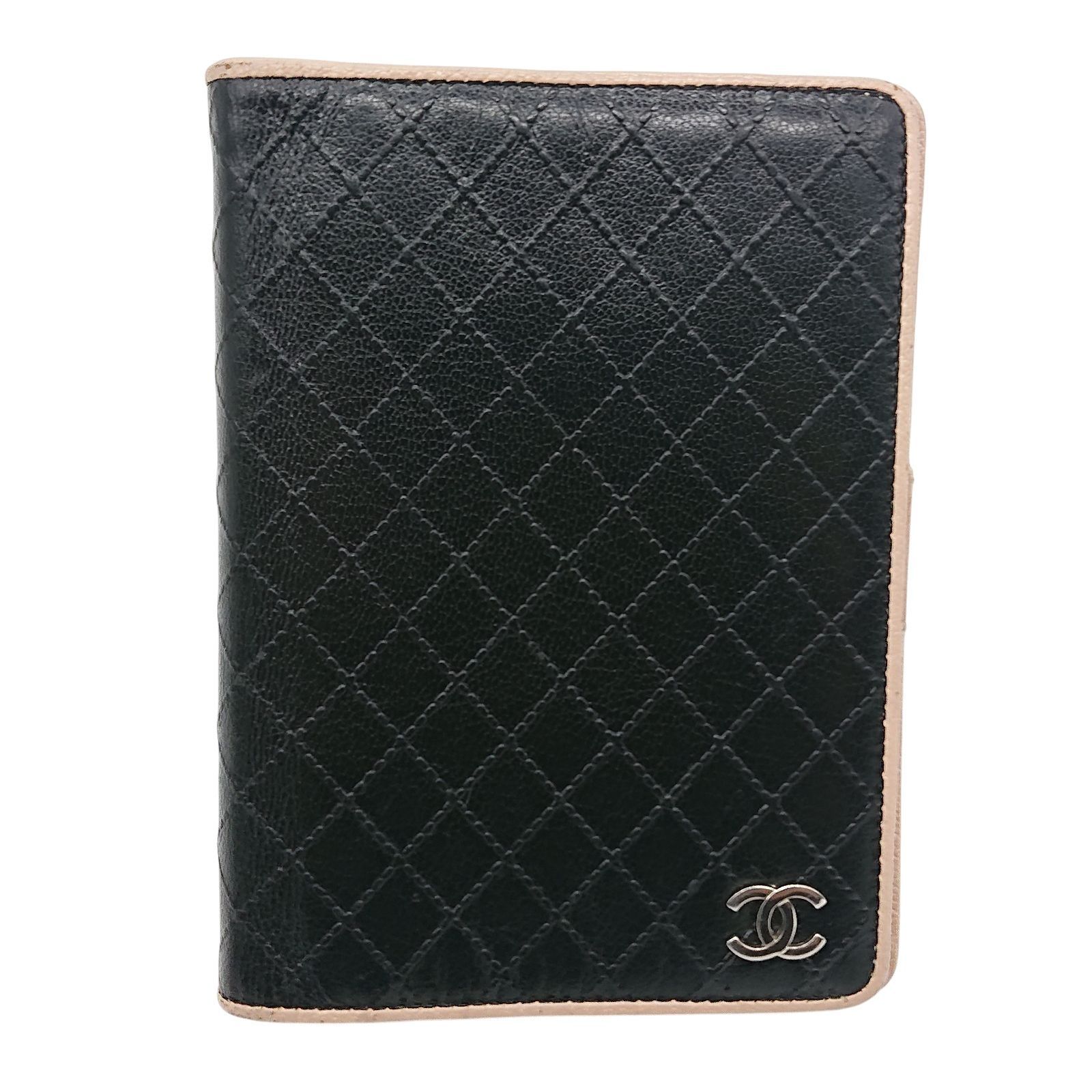 CHANEL シャネル 手帳カバー ビコローレ ブラック ベージュ ペンホルダー付き 6穴式