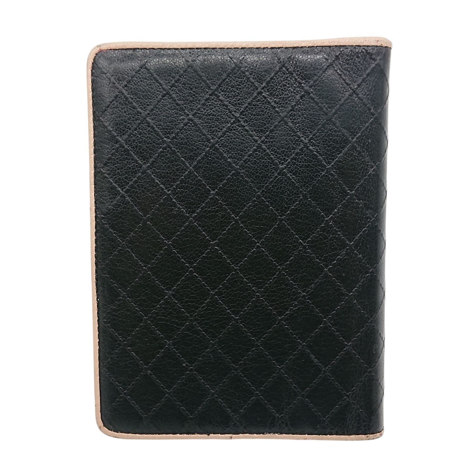 CHANEL シャネル 手帳カバー ビコローレ ブラック ベージュ ペンホルダー付き 6穴式