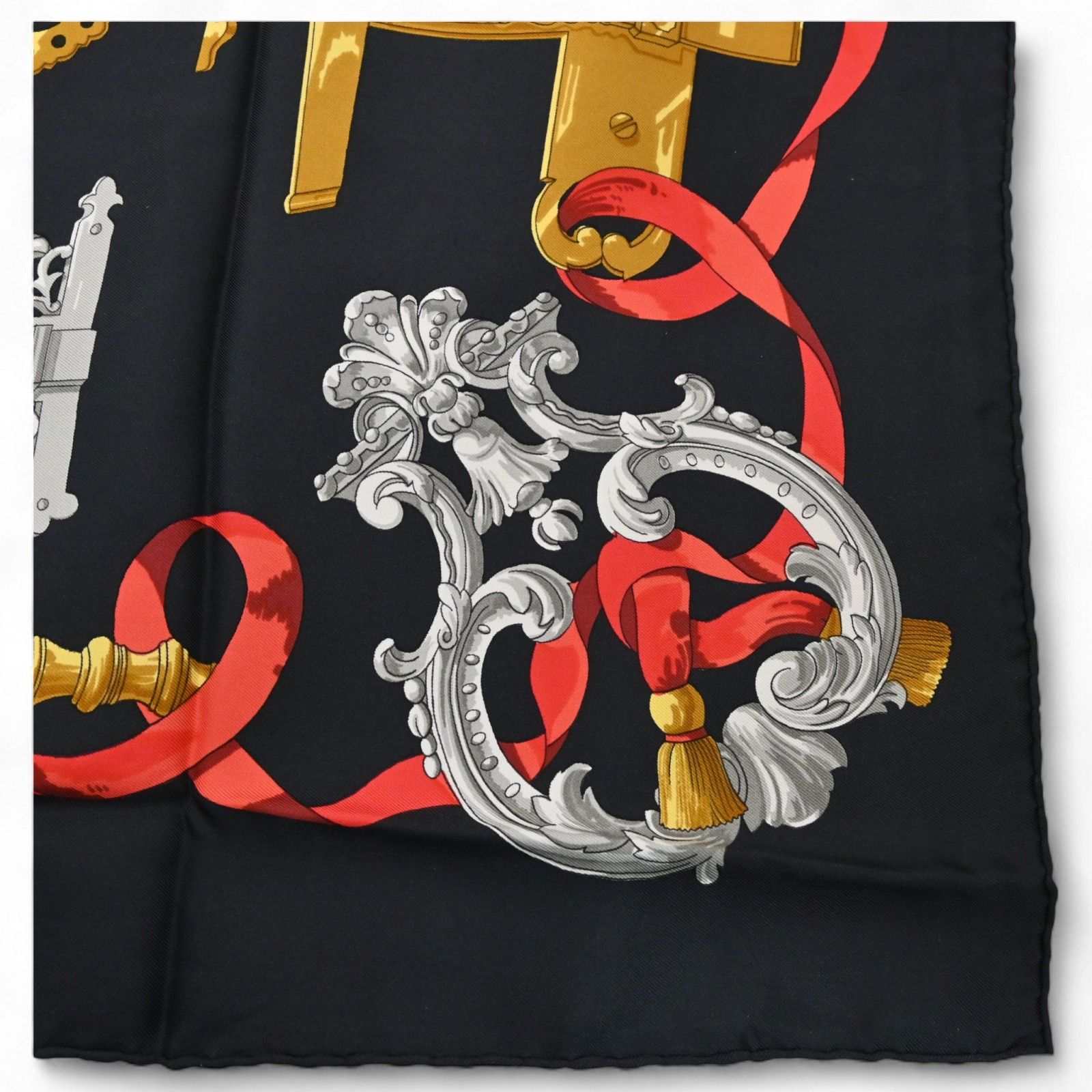 エルメス カレ90 スカーフ 鉄細工 FERRONNERIE Aランク he5517kk