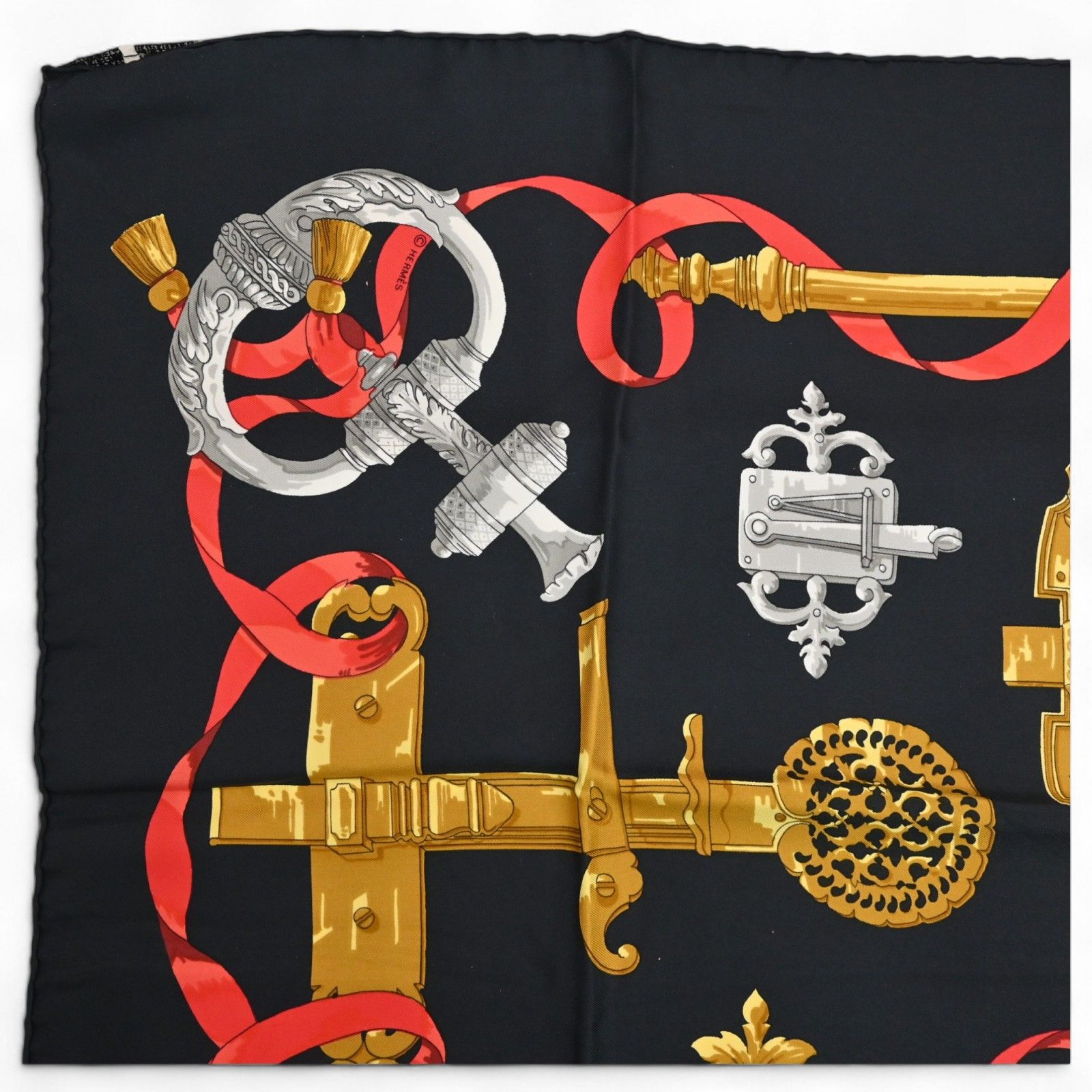 エルメス カレ90 スカーフ 鉄細工 FERRONNERIE Aランク he5517kk