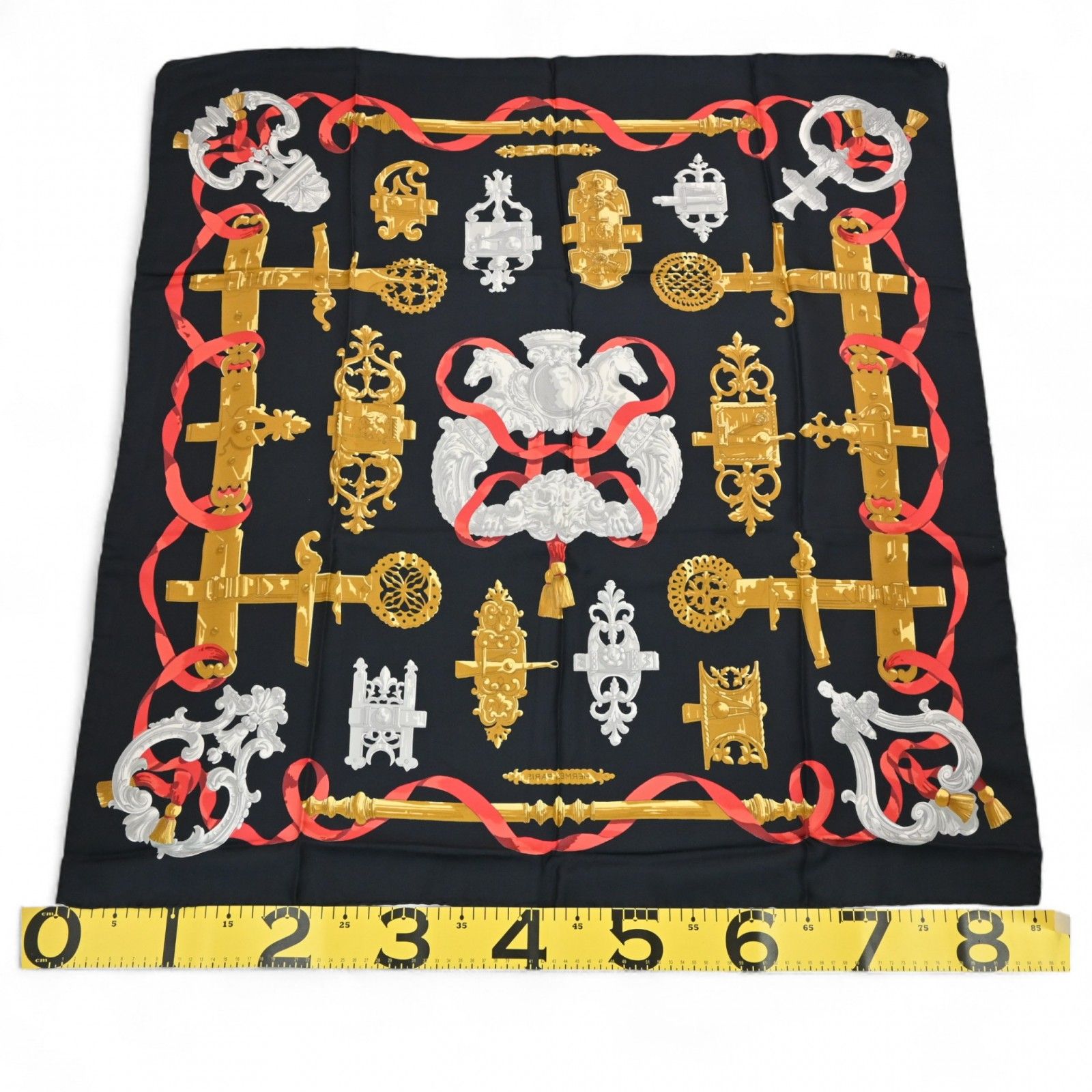 エルメス カレ90 スカーフ 鉄細工 Aランク he 5517 kk