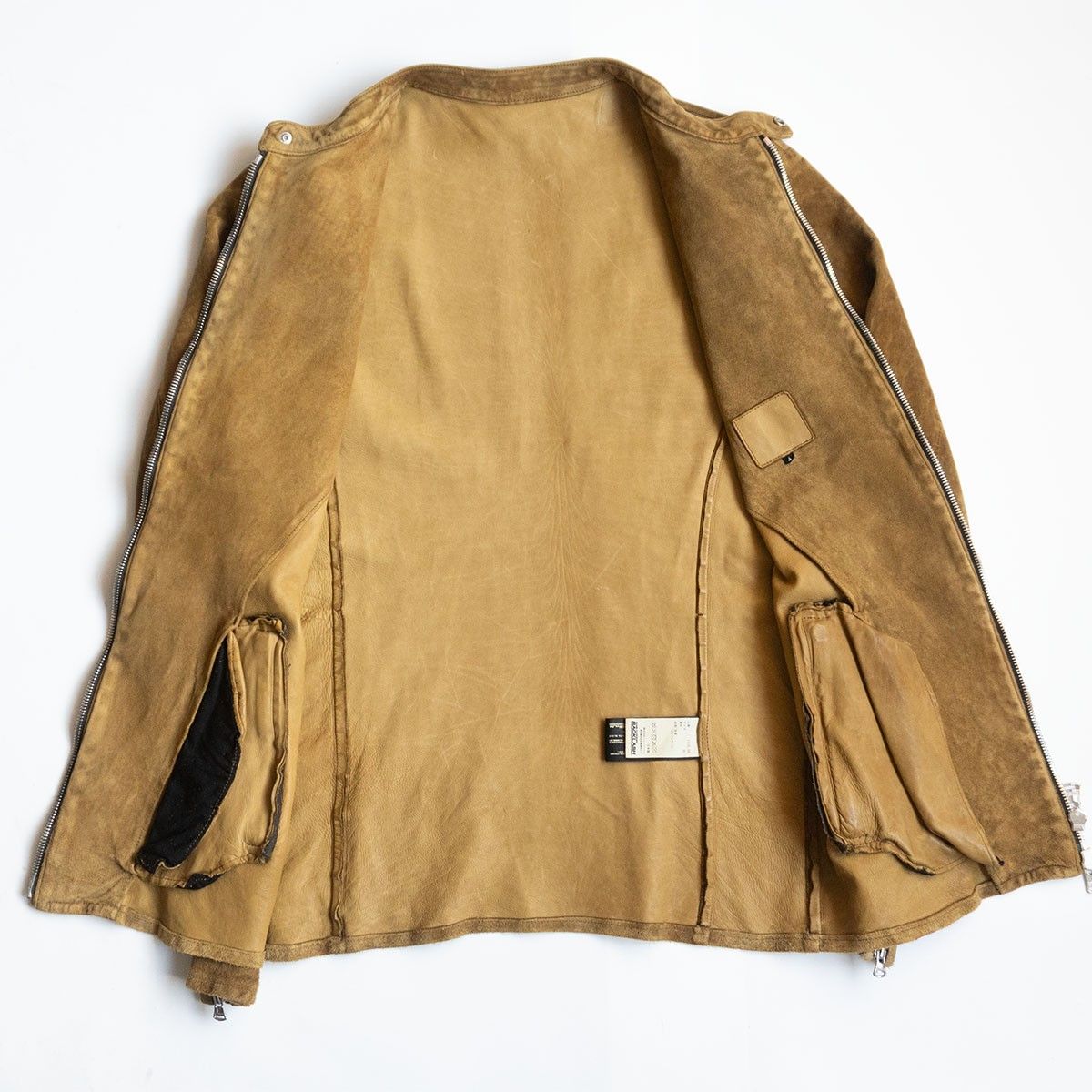 美品✨イサムカタヤマ　バックラッシュ　ジャパンカーフ　シングルライダースイエロー ジャパンカーフ】ISAMU KATAYAMA BACKLASH【スエード レザー シングル