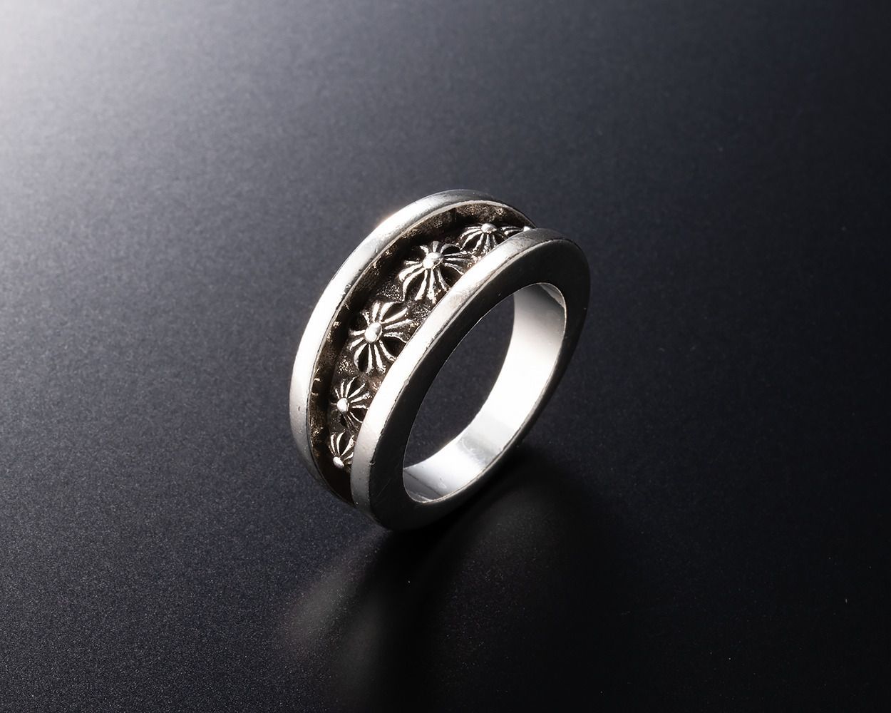 シルバー925 フレアクロス ダブルリング 指輪 メンズ レディース ユニ