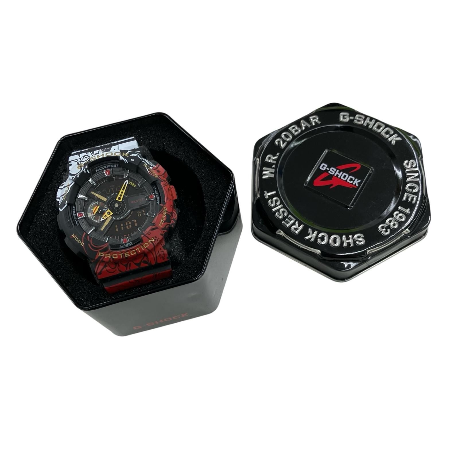 186000 現状品 G-SHOCK ジーショック 腕時計 ONE PIECEコラボ GA-110JOP LEDライト アナデジ メンズ