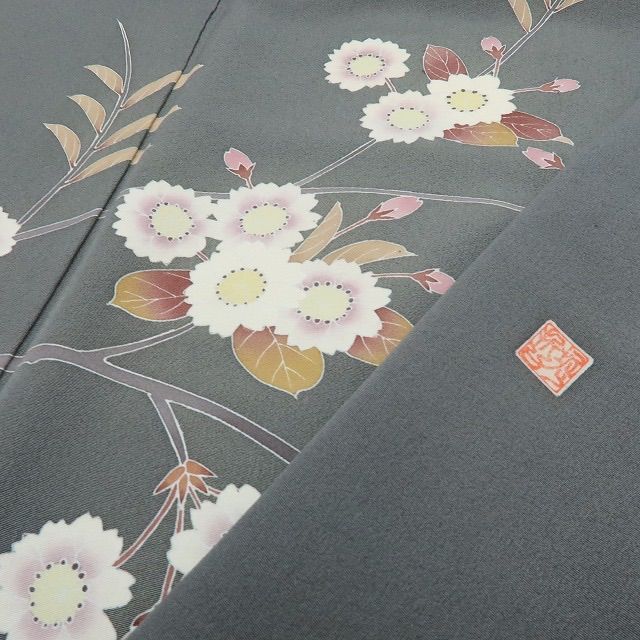 六花-RIKKA- 正絹 堀省平落款 桜 訪問着 着物 A 3926
