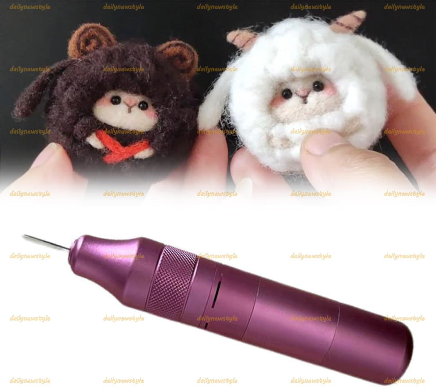 人気推薦 電動羊毛フェルトツール クラフト羊毛フェルトDIYステッチ 羊毛フェルト針ツール クイックシングルニードル 10突き針付き フェルトパンチングマシン DIYクラフト用 フェルト動物を作る