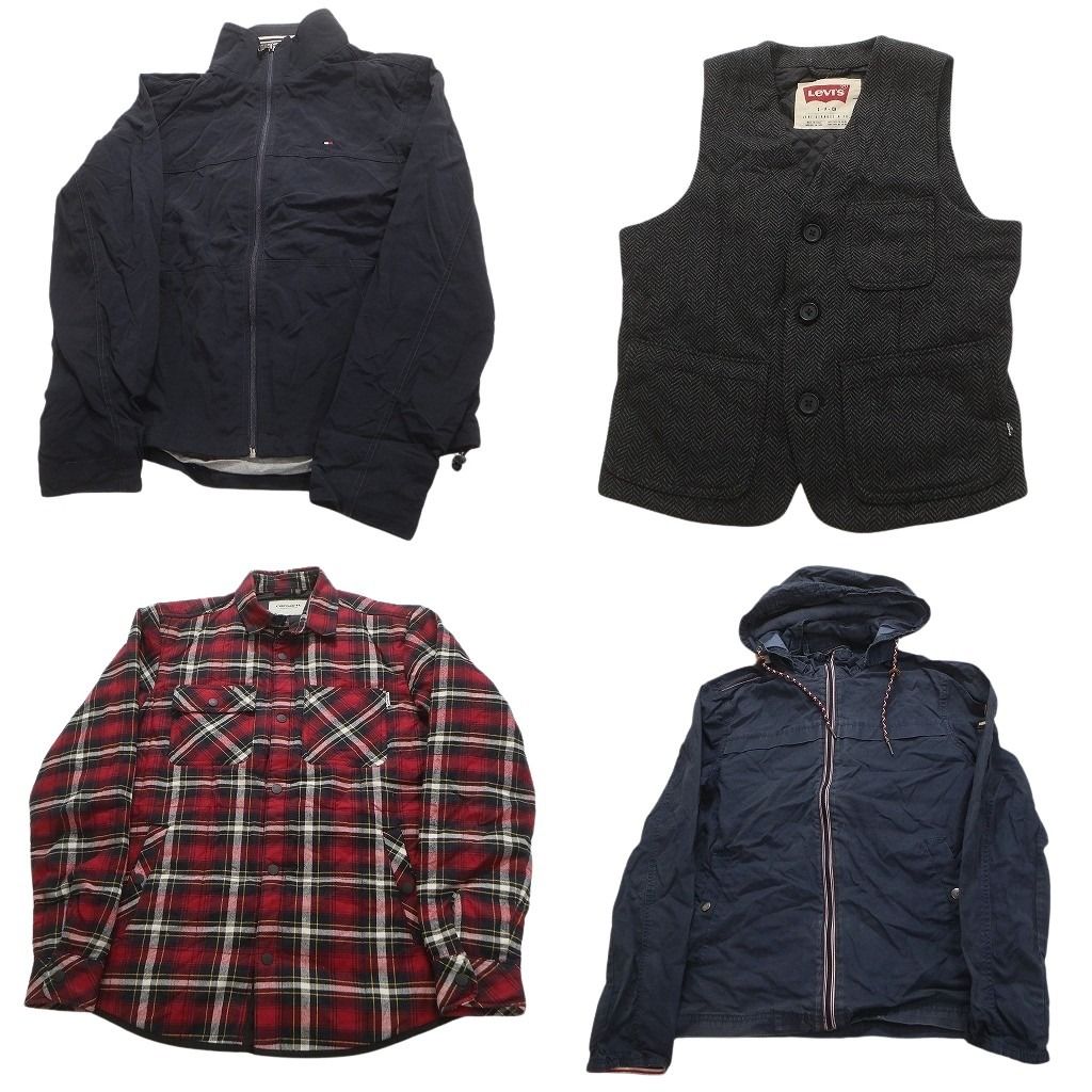 古着卸 ブランドMIX ジャケット 4枚セット メンズ S リーバイス トミーヒルフィガー カーハート 古着 NC5550