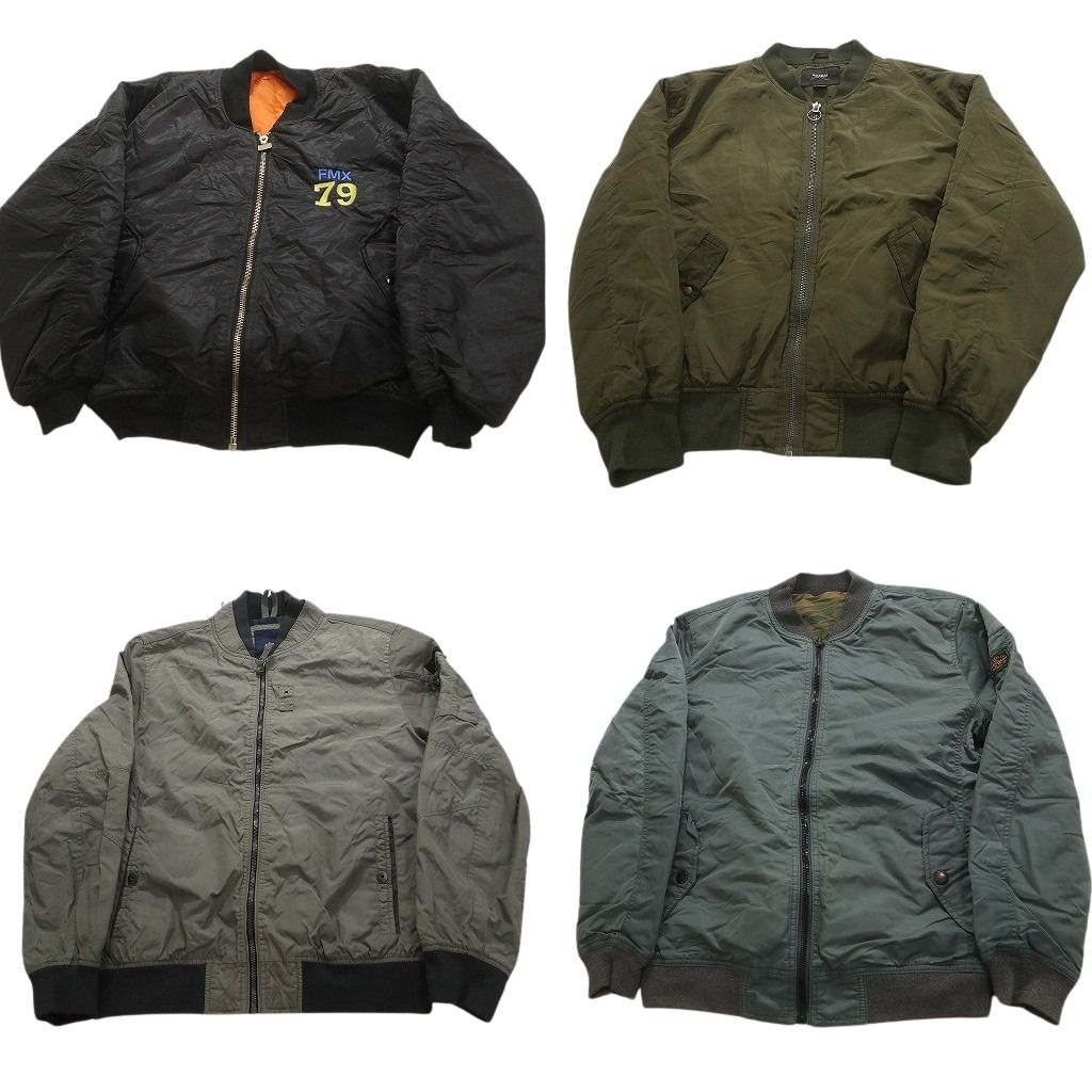古着卸 MA-1型 ジャケット 4枚セット メンズ L XL フライトジャケット ナイロン ミリタリー 古着 NC5544