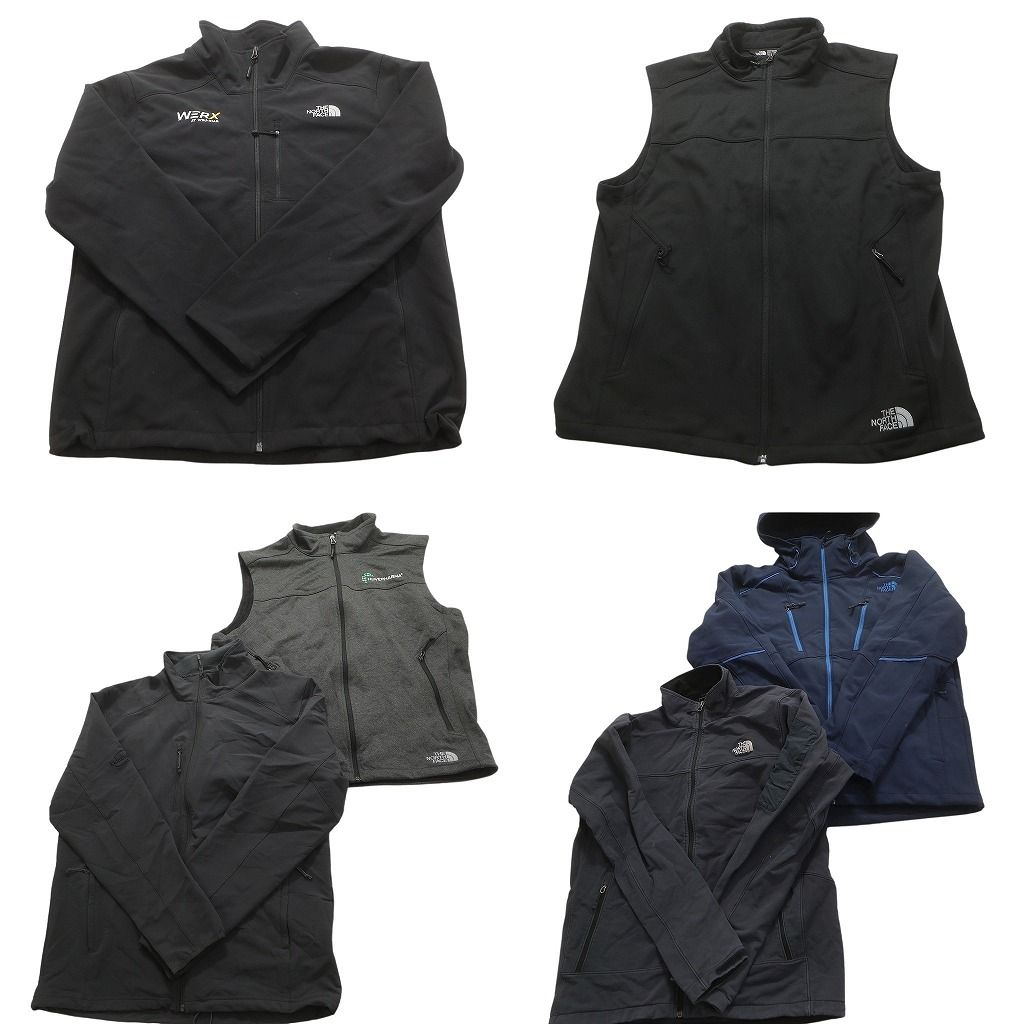 古着卸 ノースフェイス ソフトシェル ジャケット 6枚セット メンズ L フーディー フルジップ 企業 ベスト 古着 NC5617