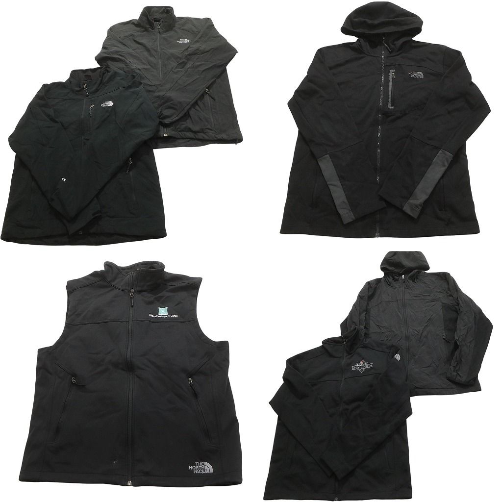 古着卸 ノースフェイス ソフトシェル ジャケット 6枚セット メンズ L フーディー 企業 ベスト ブラック 古着 NC5616