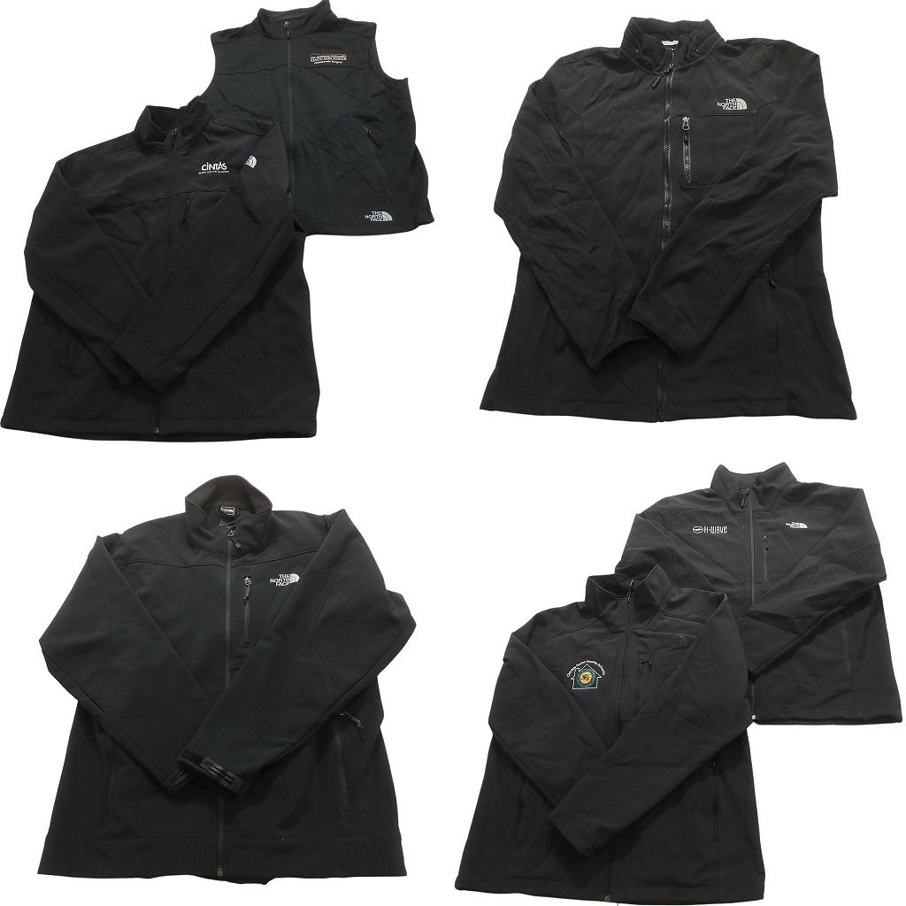 古着卸 ノースフェイス ソフトシェル ジャケット 6枚セット メンズ L XL 企業 ベスト ブラック 古着 NC5613