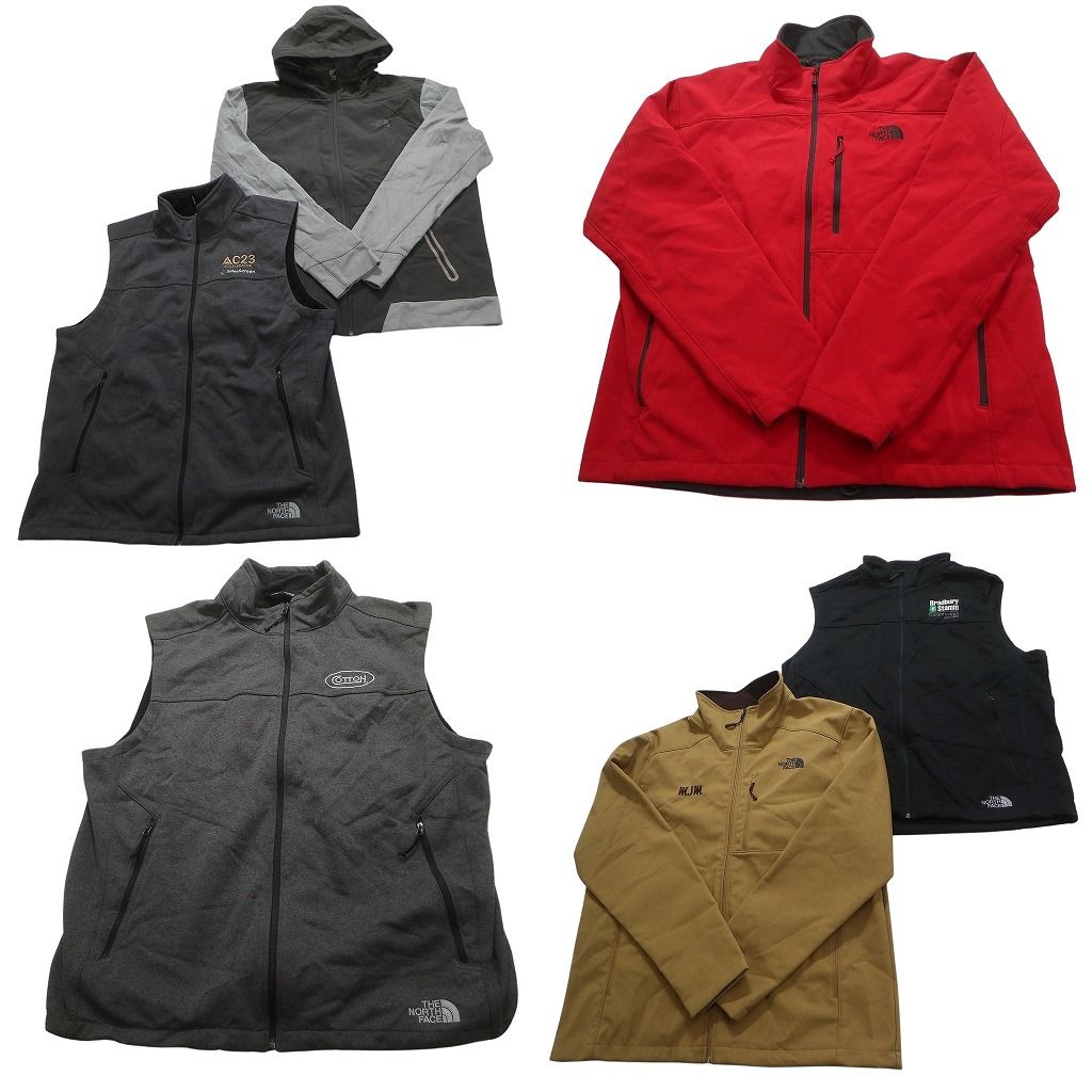 古着卸 ノースフェイス ソフトシェル ジャケット 6枚セット メンズ XL ベスト フーディー 企業 古着 NC5611
