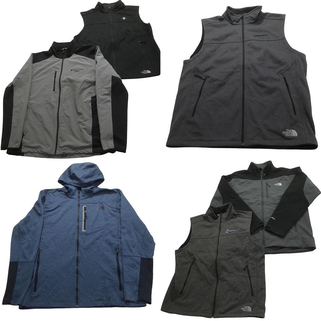 古着卸 ノースフェイス ソフトシェル ジャケット 6枚セット メンズ XL フーディー ベスト 企業 バイ 古着 NC5610