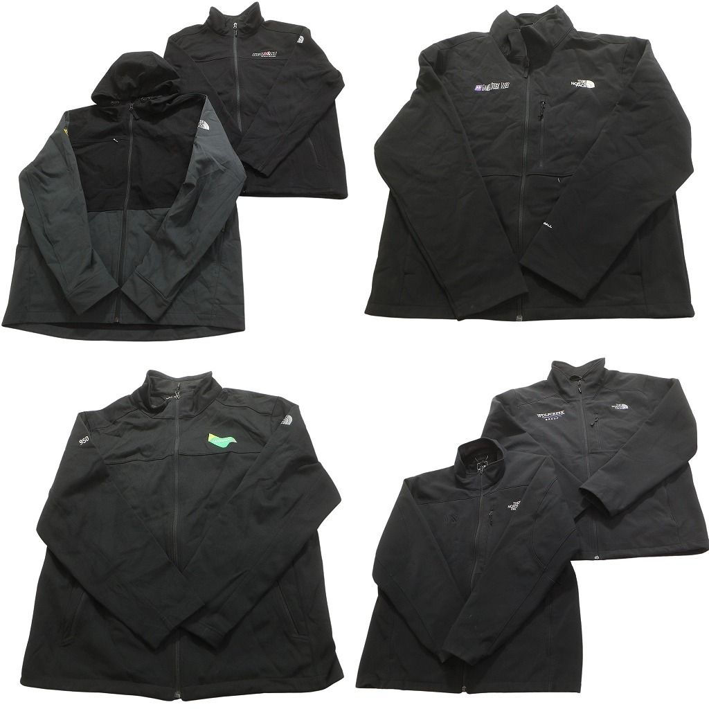 古着卸 ノースフェイス ソフトシェル ジャケット セット メンズ XL 2 フーディー 企業 ブラック 古着 NC 5608