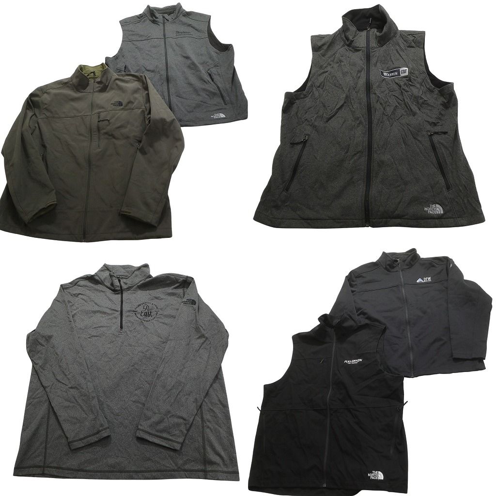 古着卸 ノースフェイス ソフトシェル ジャケット 6枚セット メンズ 2XL ハーフジップ キャタピラー 企業 古着 NC5605
