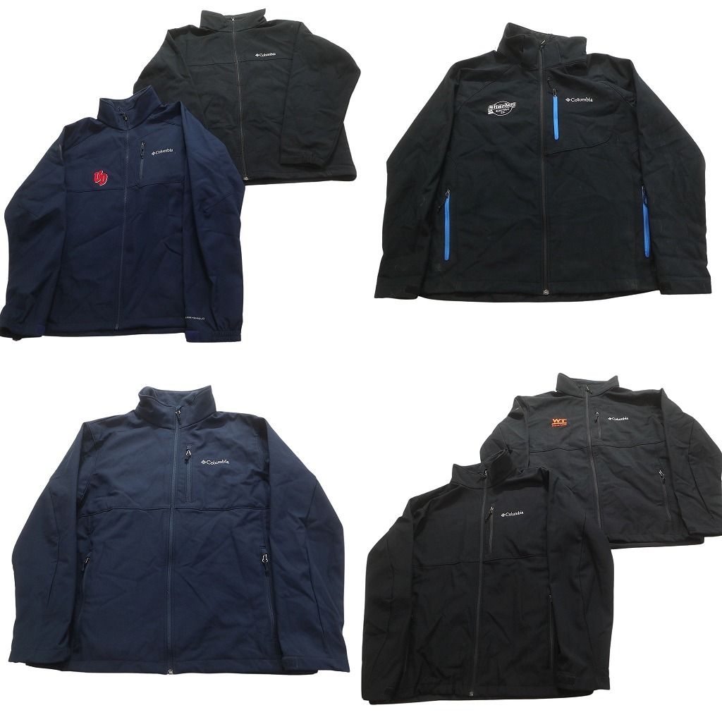 古着卸 コロンビア ソフトシェル ジャケット 6枚セット メンズ XL 企業 フルジップ ジップポケット 古着 NC5602