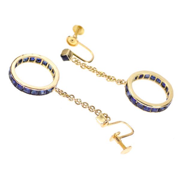 K 18 YG サファイア イヤリング