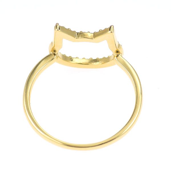 K18YG ダイヤモンド リング 0.16ct ネコ アニマル - メルカリ