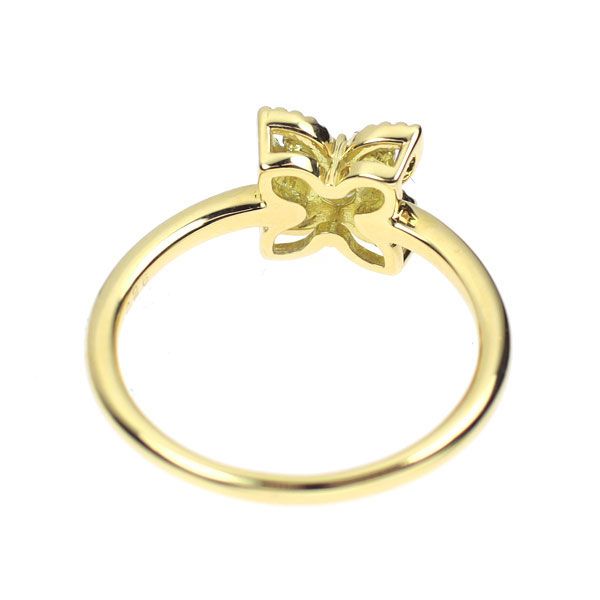 K 18 YG ダイヤモンド リング 0.26 ct フラワー