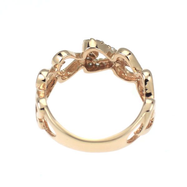 K 10 PG ダイヤモンド リング ハート ピンキー