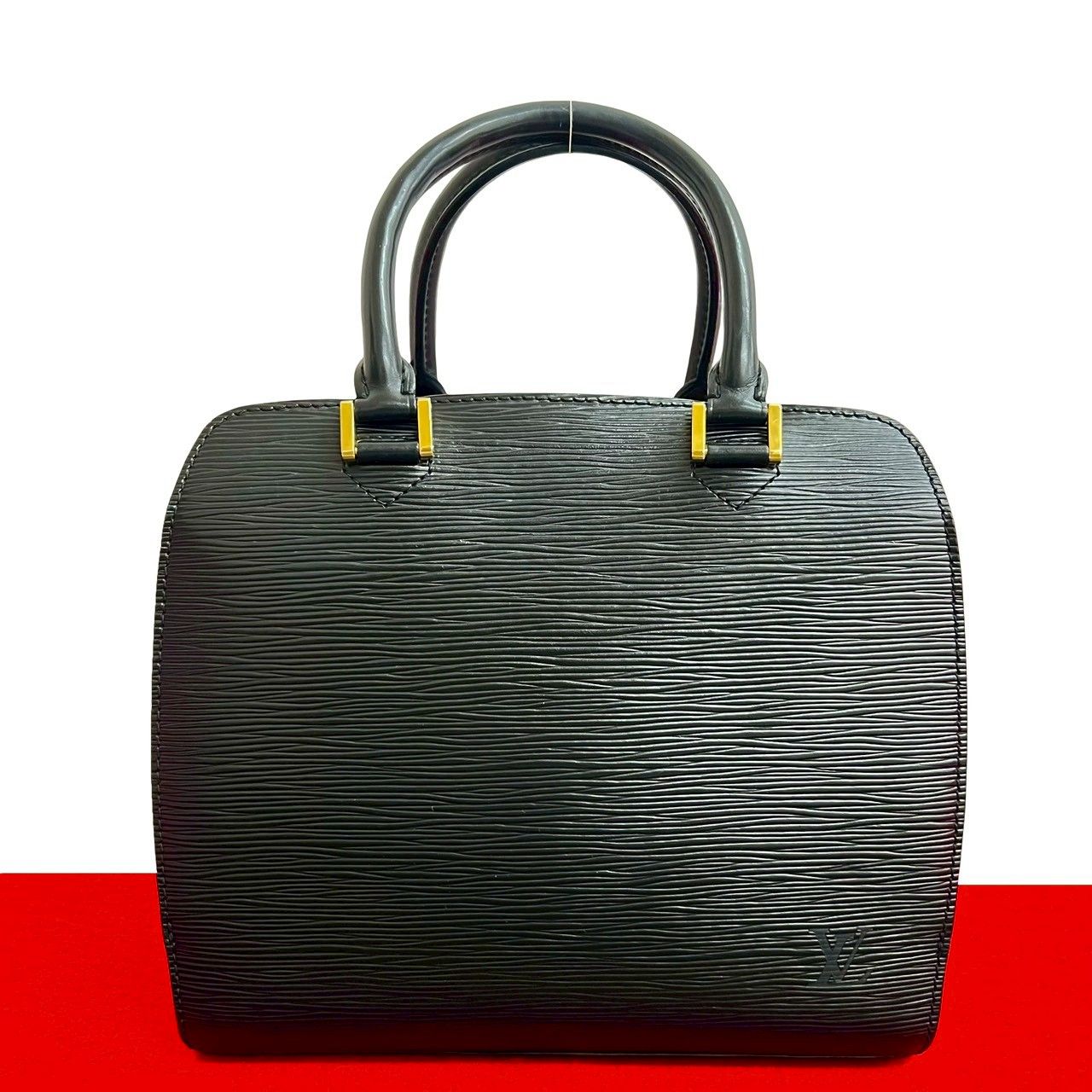 LOUIS VUITTON ルイヴィトン ヴィンテージ ポンヌフ エピ レザー 本革 ハンドバッグ ミニ ボストンバッグ ノワール 25334