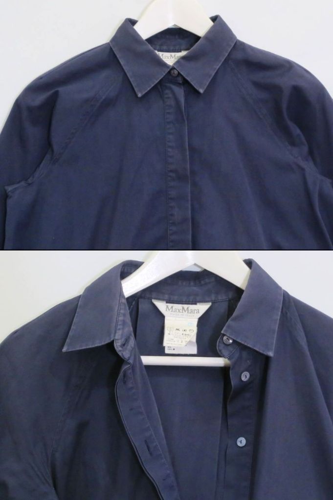 226734】MAX MARA マックスマーラ 白タグ コットン シャツワンピース