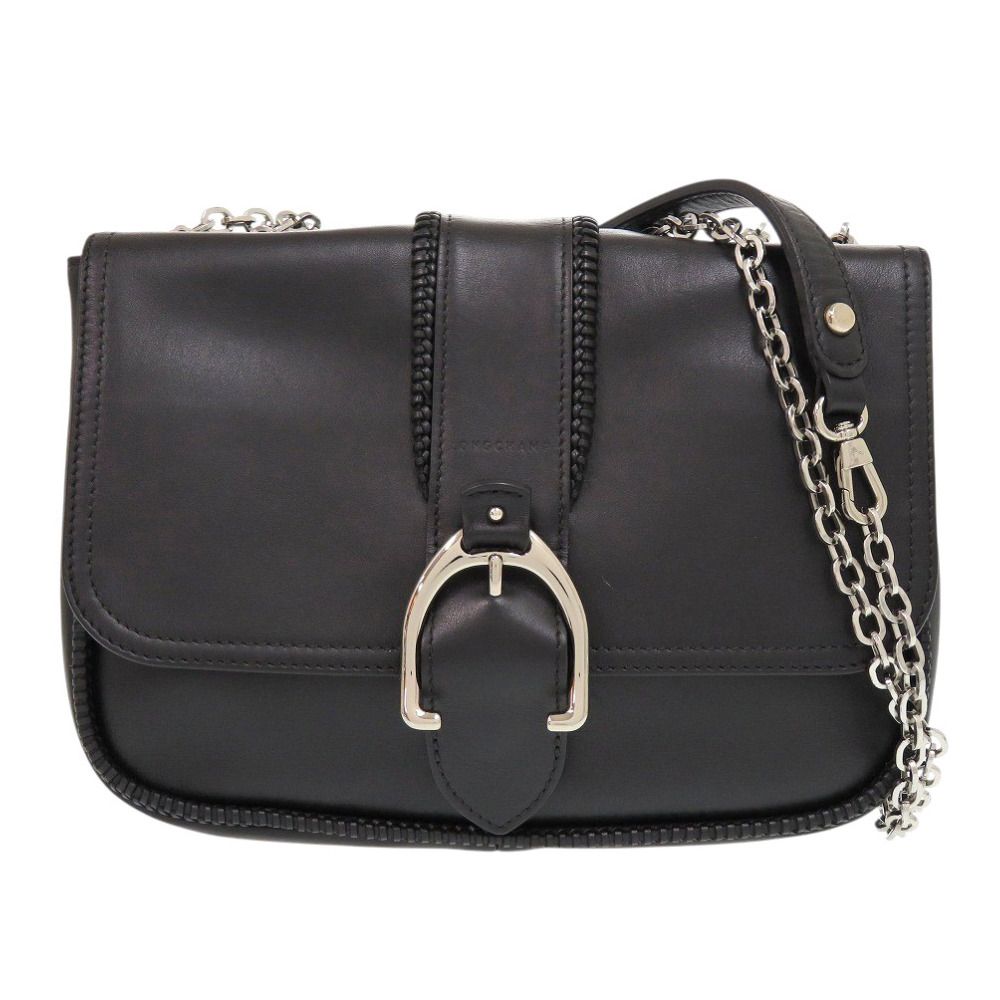 ロンシャン アマゾーヌ S レザー ブラック ショルダーバッグ 黒 1514 Longchamp