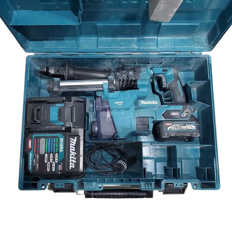 makita マキタ 充電式 ハンマドリル HR010GRDXV 40V ブルー バッテリー BL4025×1個 充電器 DC40RA 動作 済 32511K34