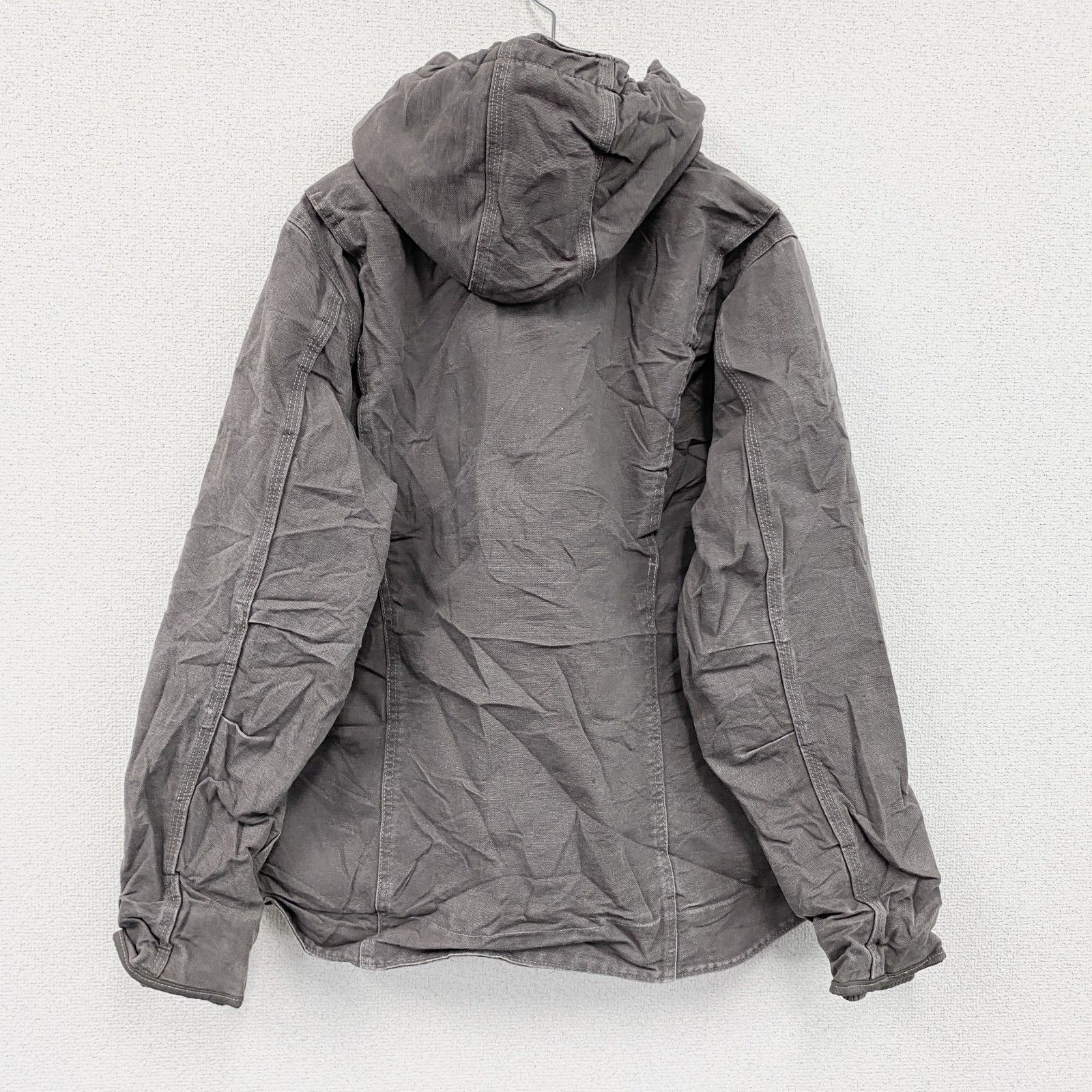 古着 Carhartt カーハート LOOSE FIT サンドストーンシエラジャケット フルジップダックパーカー ボアライナー 灰色 グレー Mサイズ