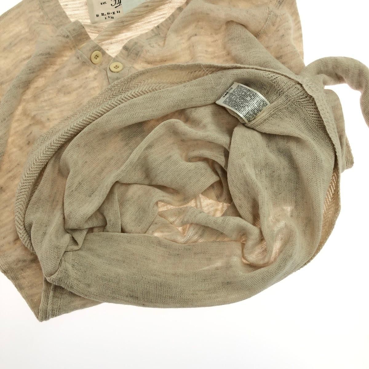 【レア】DIESEL ベージュ プリントヘンリーネックセーター DIESEL ディーゼル ヘンリーネックニットソー サイズ:L ベージュ