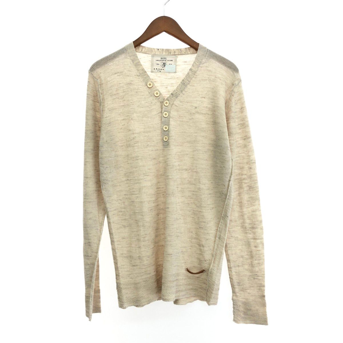 【レア】DIESEL ベージュ プリントヘンリーネックセーター レア】DIESEL ベージュ プリントヘンリーネックセーター レア】DIESEL