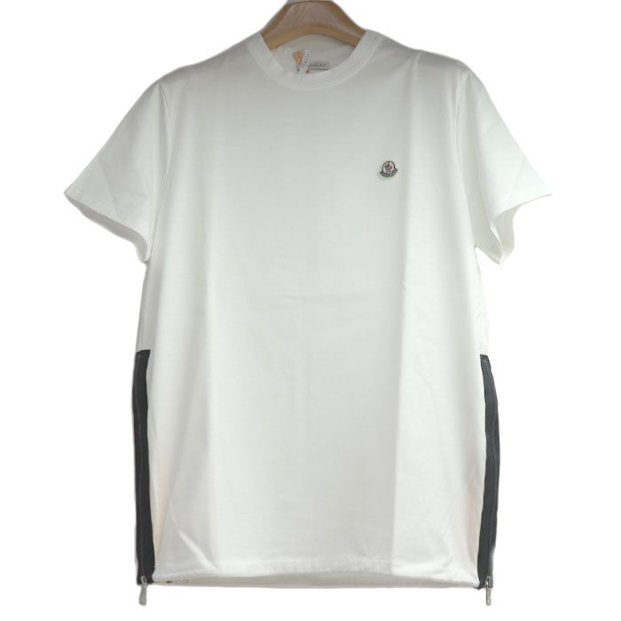 MONCLER モンクレール MAGLIA T-SHIRT サイドジップ 半袖Ｔシャツ ホワイト F10918C71400 S レディース