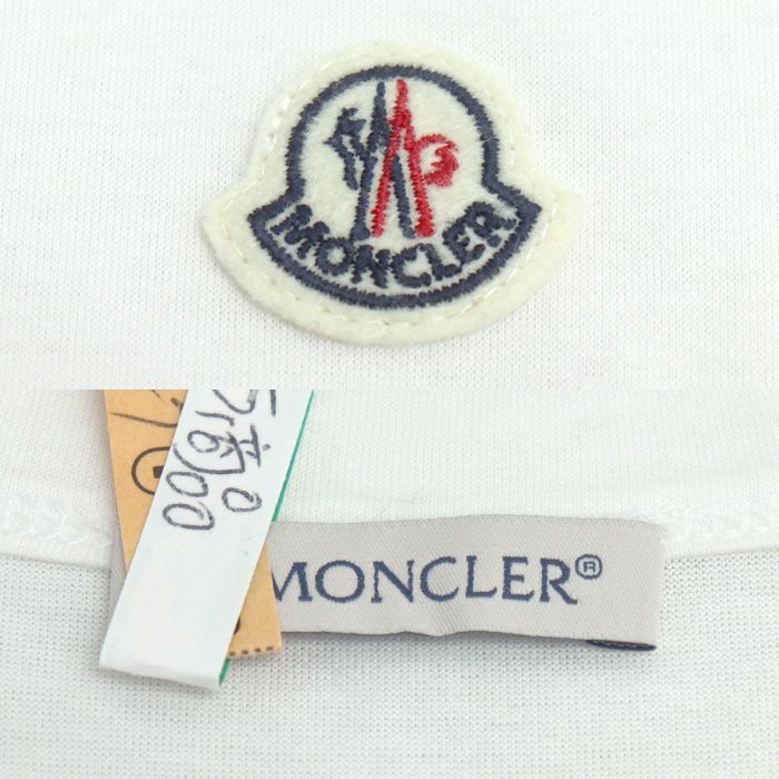  MONCLER モンクレール MAGLIA T-SHIRT サイドジップ 半袖Ｔシャツ ホワイト S レディース アンサンブル トップス