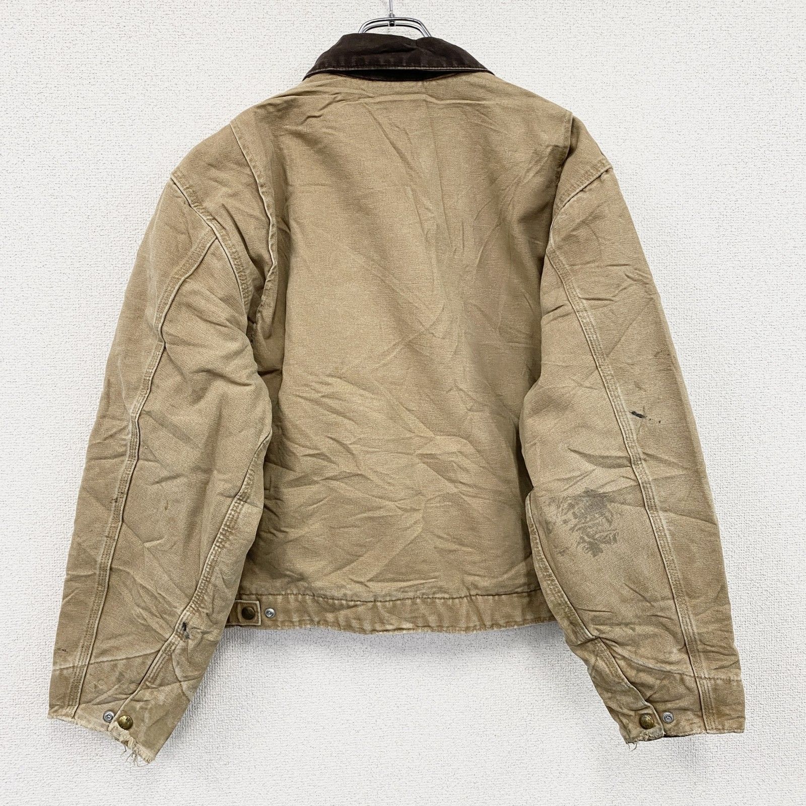 古着 Carhartt カーハート デトロイトジャケット フルジップダックジャケット ブランケットライナー 茶色 ブラウン Lサイズ