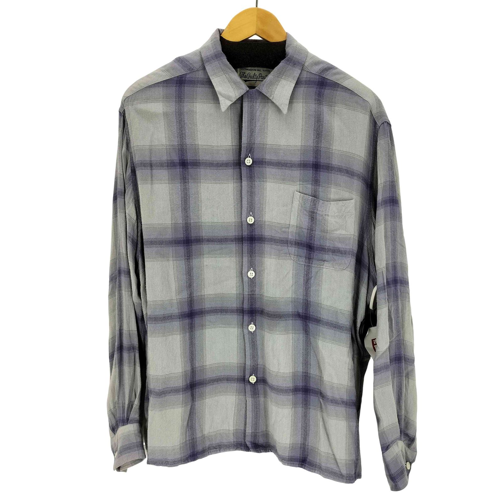ワコマリア WACKO MARIA OMBRE CHECK OPEN COLLAR SHIRT メンズ JPN XL