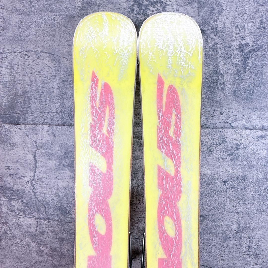 SALOMONショートスキー 99㌢ イエロー✕ホワイト バインディング付き