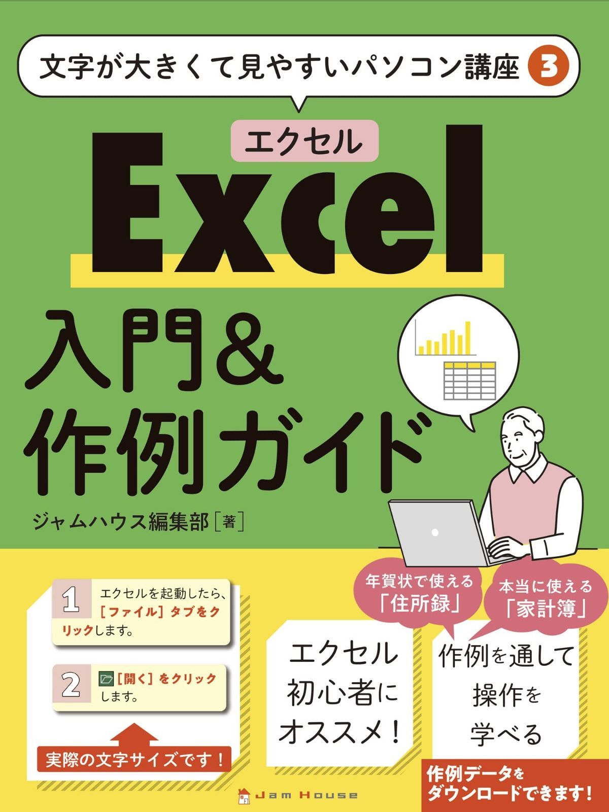 大得価，人気セール Excel 入門u0026作例ガイド (文字が大きくて見やすいパソコン講座3) その他