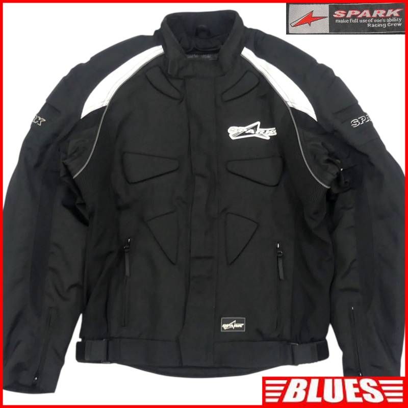 SPARK スパーク レーシングジャケット XL ライダース バイクジャケット 保護パッド バイク メンズ 黒 メッシュ_ナイロンライダース_サイズXL一覧 SEULB屋着古 X 8037