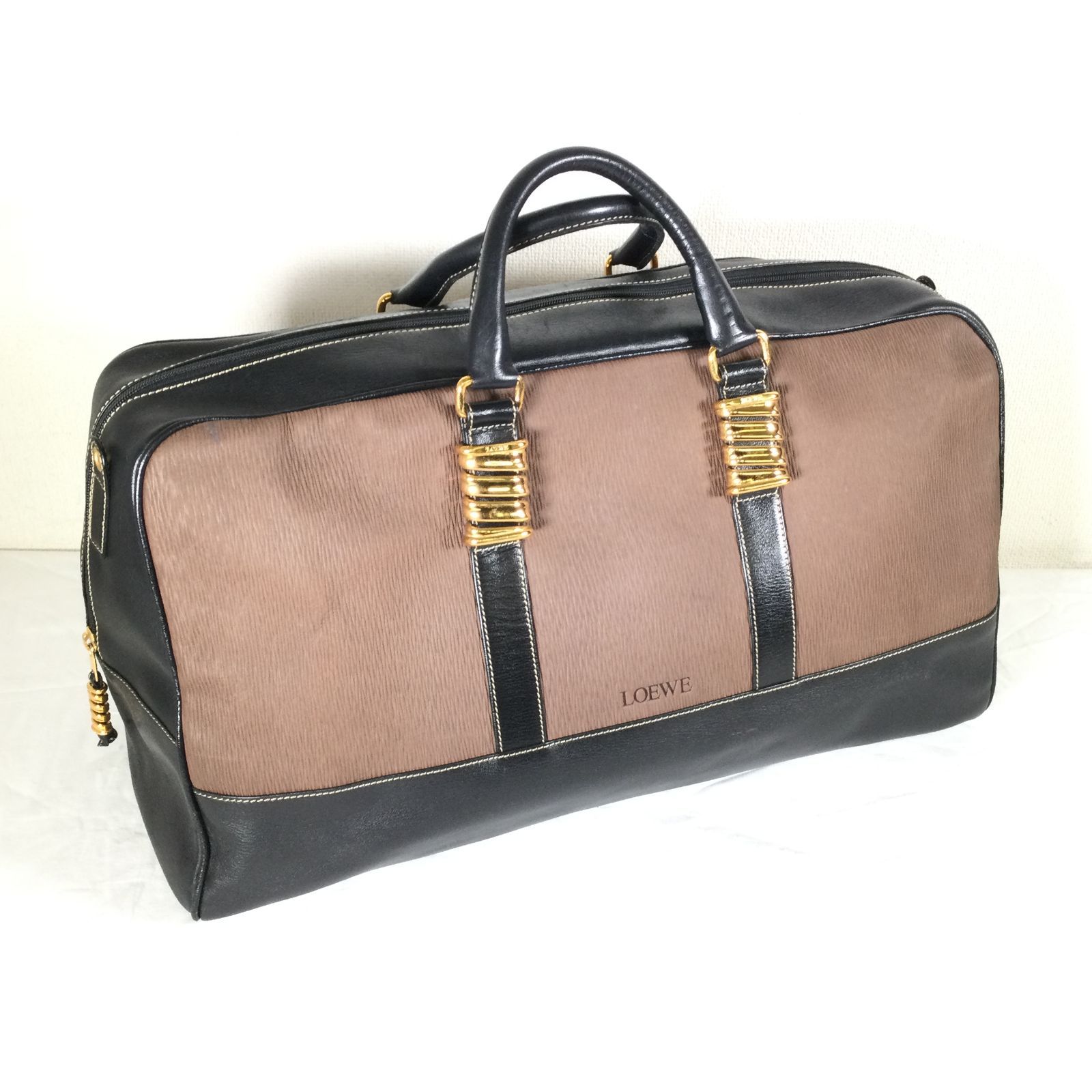 1411 LOEWE ベラスケス ハンドバッグ ボストンバッグ ツイスト レザー ゴールド金具 鞄