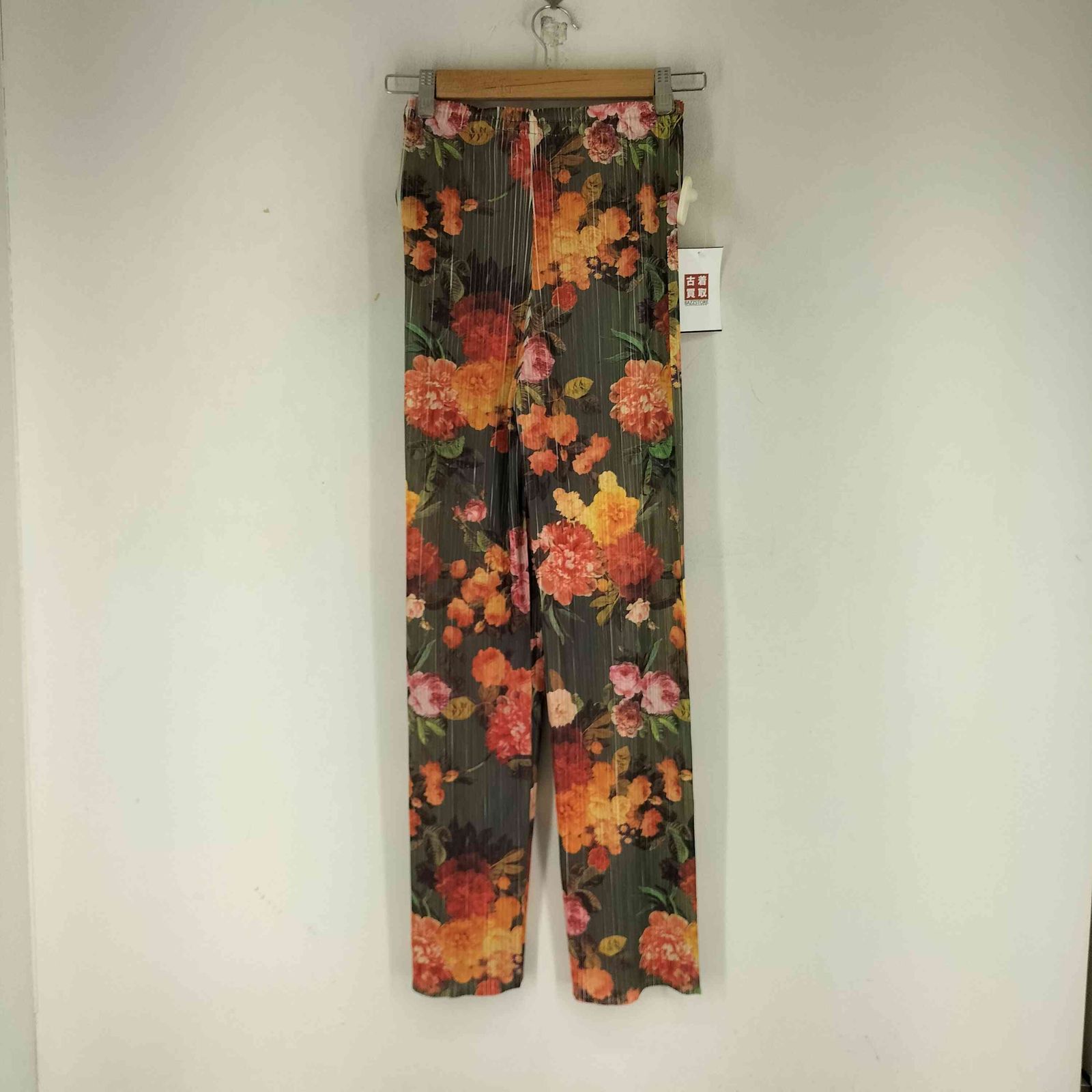 プリーツプリーズイッセイミヤケ PLEATS PLEASE ISSEY MIYAKE 90S 花柄 プリーツパンツ レディース JPN 2