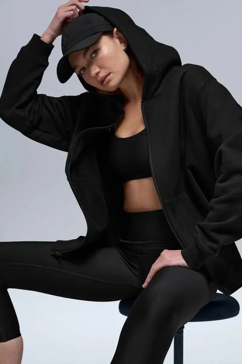 ALO ブラック フードジップアップ mサイズ あんさんぶるスターズ あんスタ