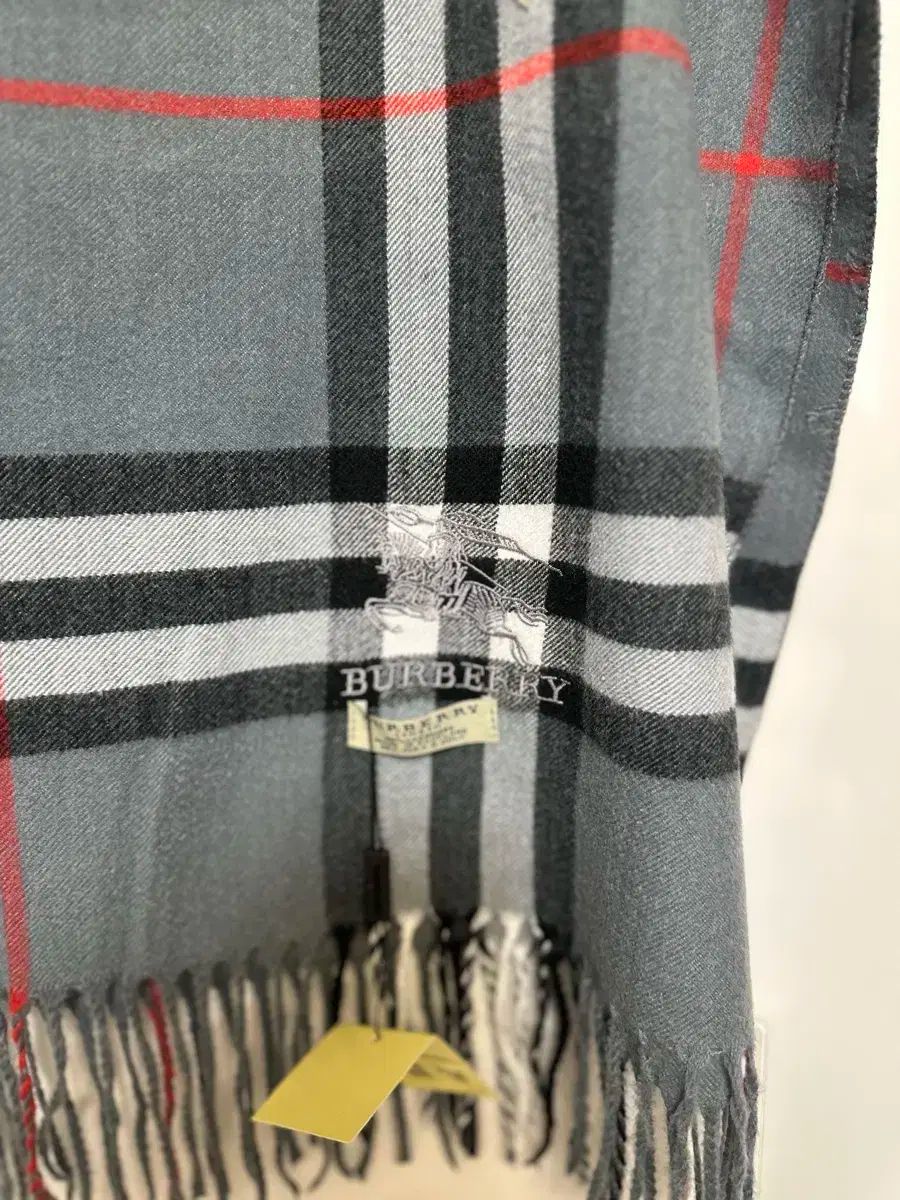 バーバリー グレー チェック カシミアショール-マフラー