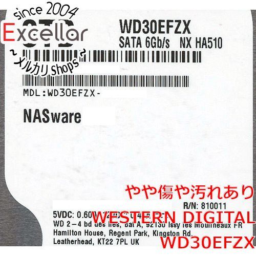 bn 0 Western Digital製HDD WD30EFZX 3TB SATA600 5400 6000~7000時間以内