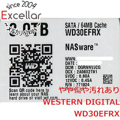 bn 2 Western Digital製HDD WD30EFRX 3TB SATA600 100~200時間以内