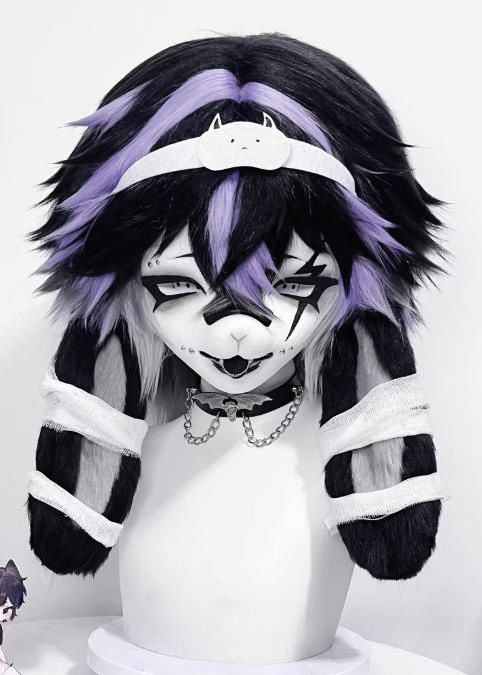 着ぐるみヘッド kigurumi NO 187 うさぎ パープル ファースーツ 全頭ヘッド ケモノ マスク ぬいぐるみ コスプレ コスチューム