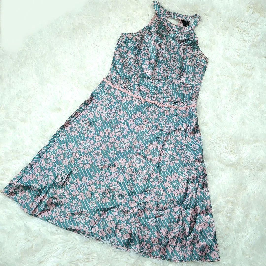 tedbaker ワンピース シルク混 花柄 アメリカンスリーブ テッド