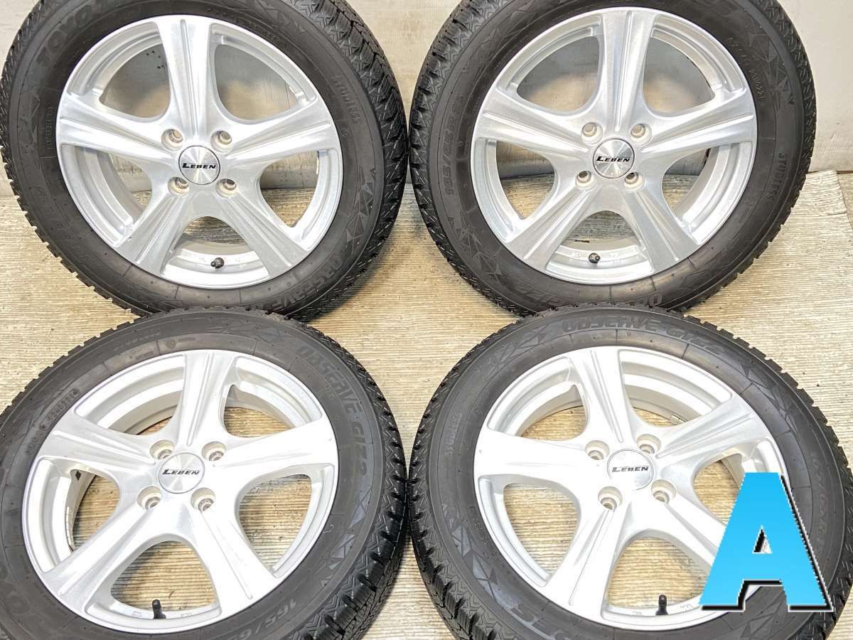 165 65 R 15 トーヨータイヤ オブザーブ GIZ 2 LEBEN x 4 5 43 100 4穴 タイヤ スタッドレスタイヤ ホイールセット 4本セット w