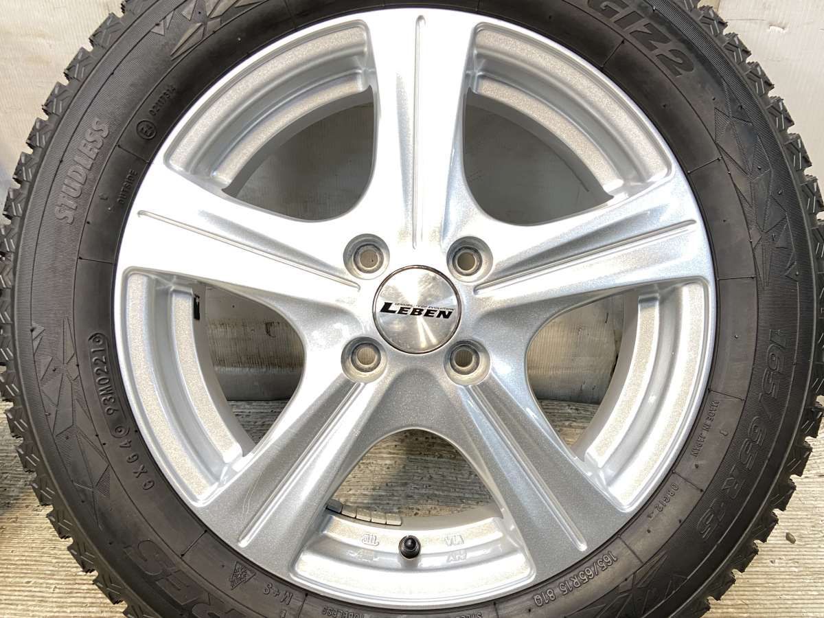  165 65 R 15 トーヨータイヤ オブザーブ GIZ 2 LEBEN x 4 5 43 100 4穴 タイヤ スタッドレスタイヤ ホイールセット 4本セット w タイヤ ホイールセット タイヤ ホイール